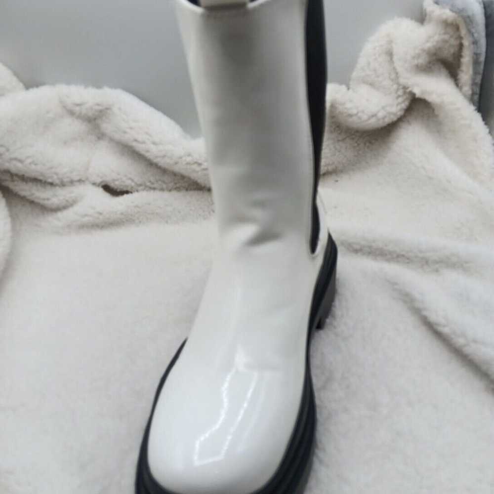 Azalea Wang White Chosted Chelsea Boots Size 6  b… - image 5