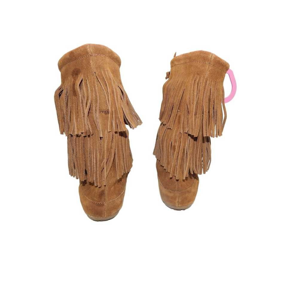 Minnetonka Moccasins 2 Layer Fringe Boots Womens … - image 4