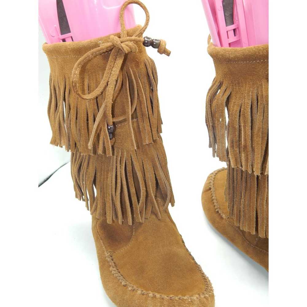 Minnetonka Moccasins 2 Layer Fringe Boots Womens … - image 7