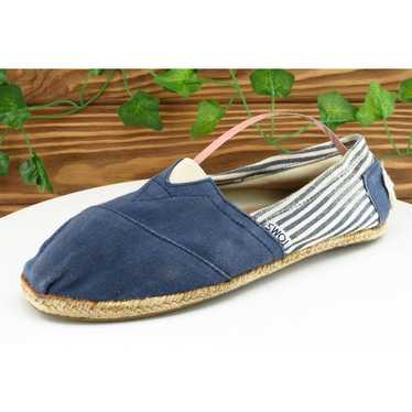 Toms Women Sz 6.5 M Blue Flat Fabric Shoes