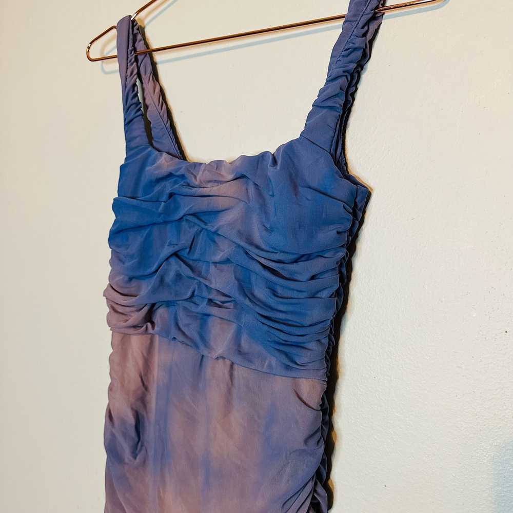 NOOKIE Cobalt Blue Corseted Sheer Overlay Bodycon… - image 12