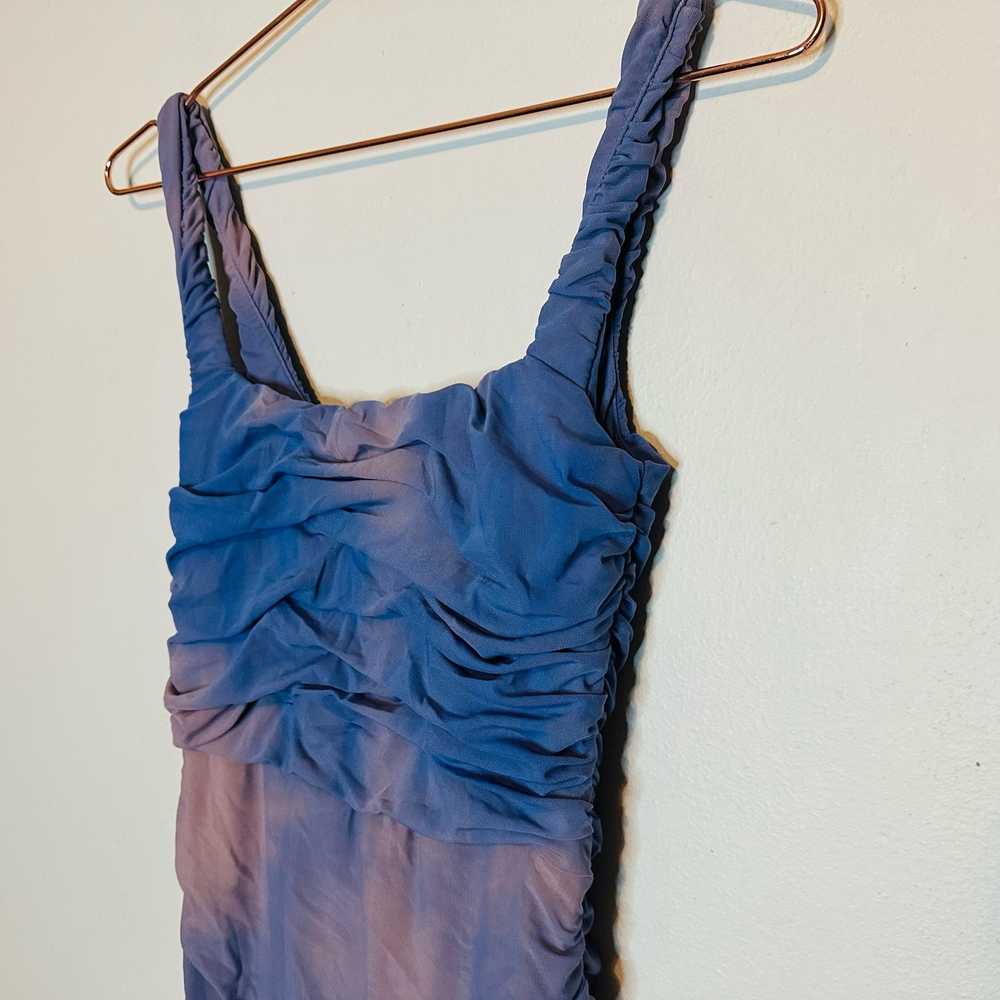 NOOKIE Cobalt Blue Corseted Sheer Overlay Bodycon… - image 6