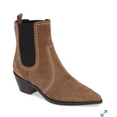 PAIGE Studded Taupe Suede Willa Ankle Boots 9 - image 1