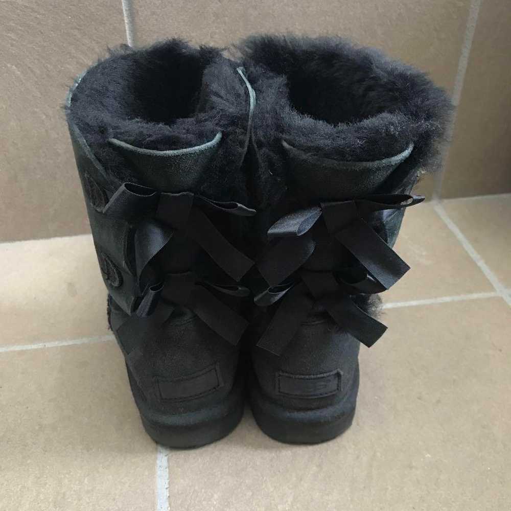 ugg sheepskin boots 24.0 Bailey Bow black ribbon … - image 2