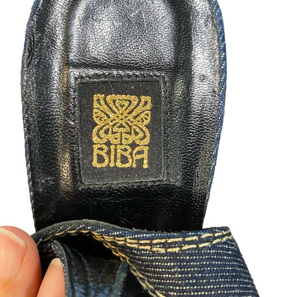 Biba Denim Peep Toe Buckle Heels Sz 41 NWOB - image 7