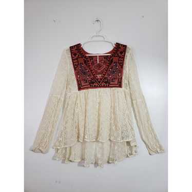 (S) Free People Women's Top Size S Lace Embroider… - image 1