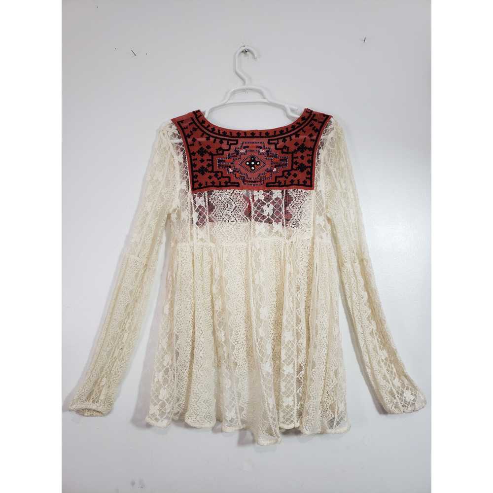 (S) Free People Women's Top Size S Lace Embroider… - image 6