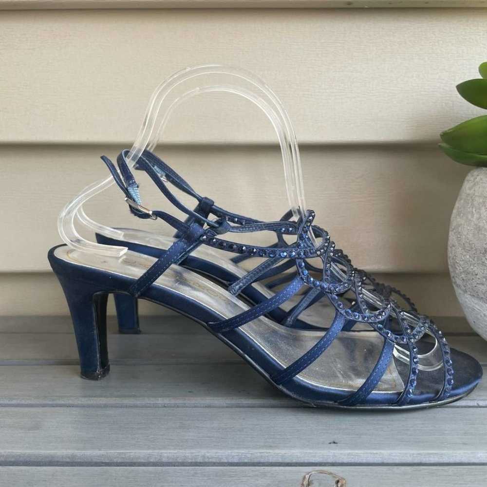 Vintage Caparros Blue Studded Heels Dressy Open T… - image 7