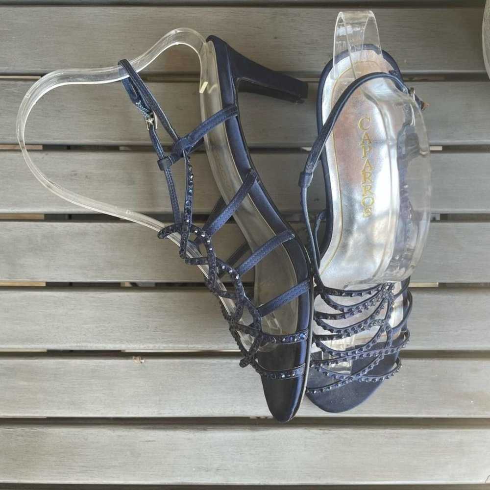 Vintage Caparros Blue Studded Heels Dressy Open T… - image 9