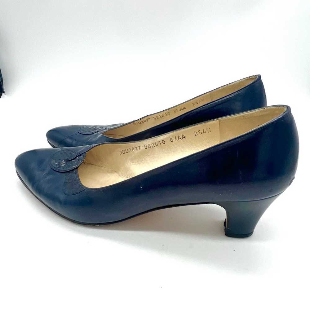 Salvatore Ferragamo Vintage Navy Blue High Heels … - image 2