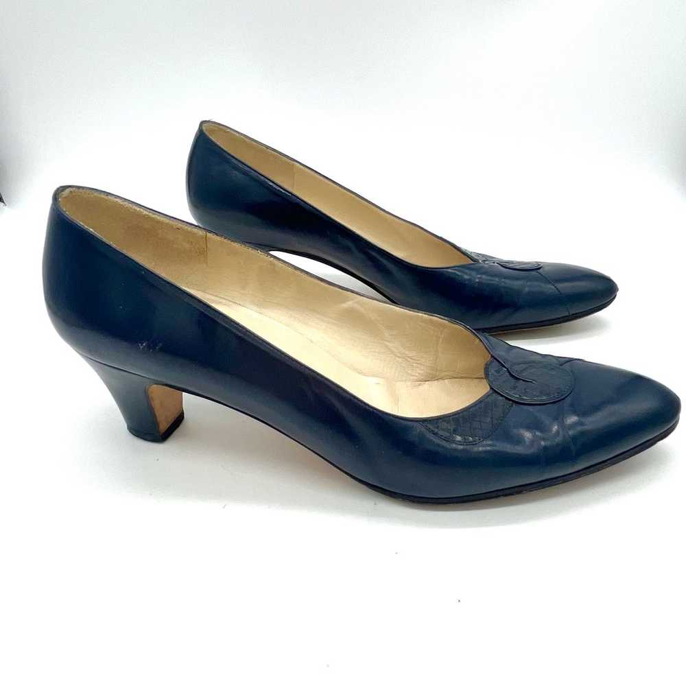 Salvatore Ferragamo Vintage Navy Blue High Heels … - image 4