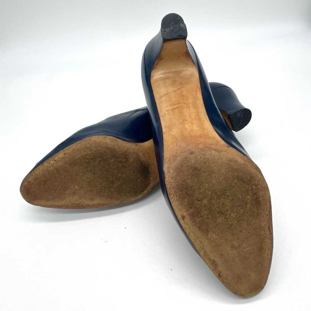 Salvatore Ferragamo Vintage Navy Blue High Heels … - image 9