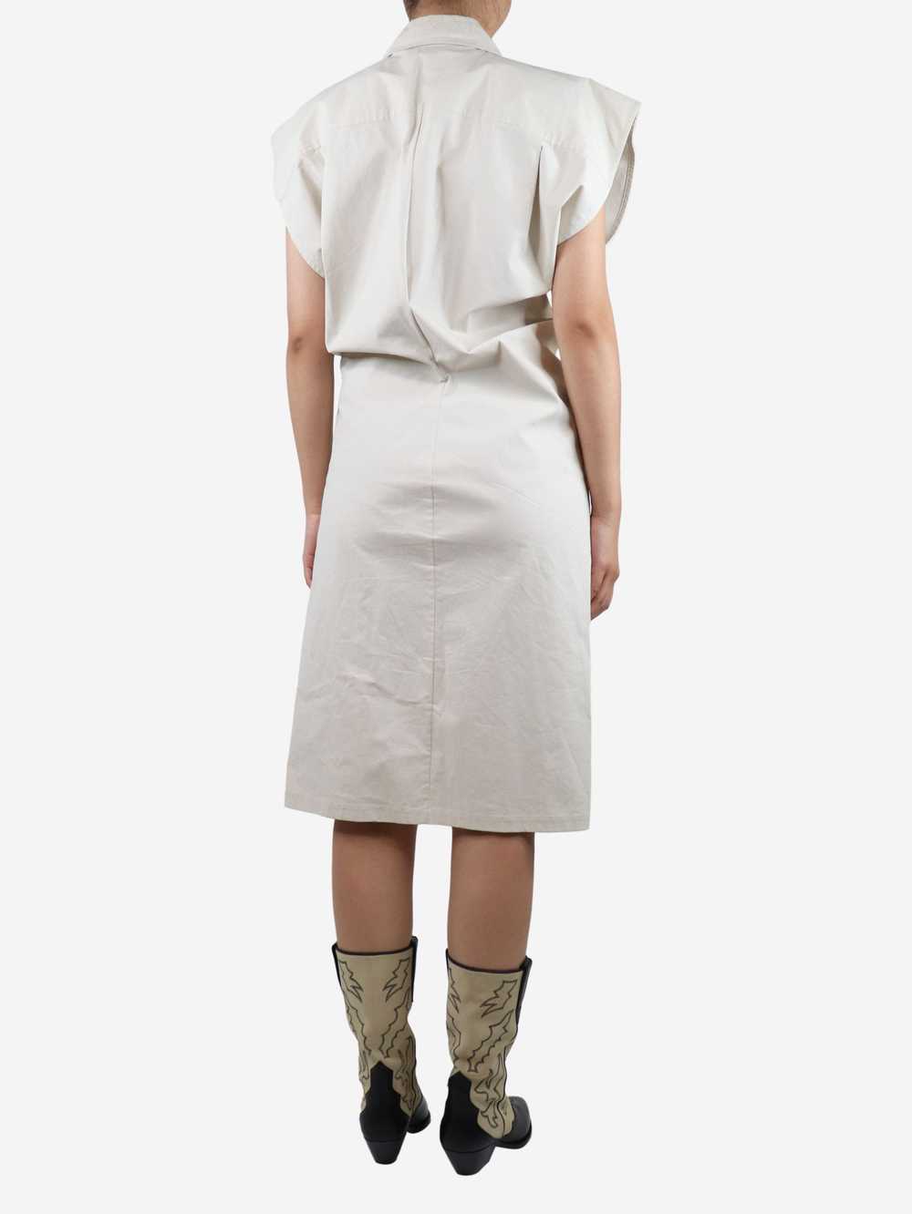 Bottega Veneta Ivory sleeveless knee-length shirt… - image 2