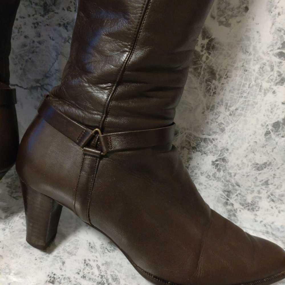 REGAL Long Boots Leather Brown with Side Zipper 23 - image 11