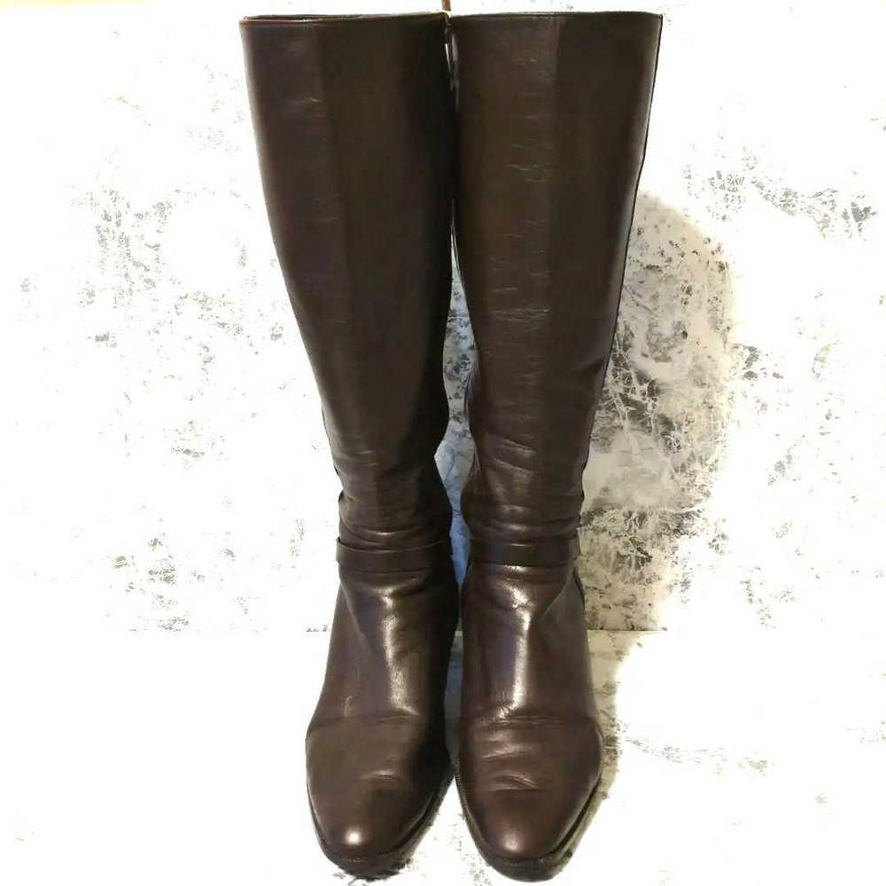 REGAL Long Boots Leather Brown with Side Zipper 23 - image 2