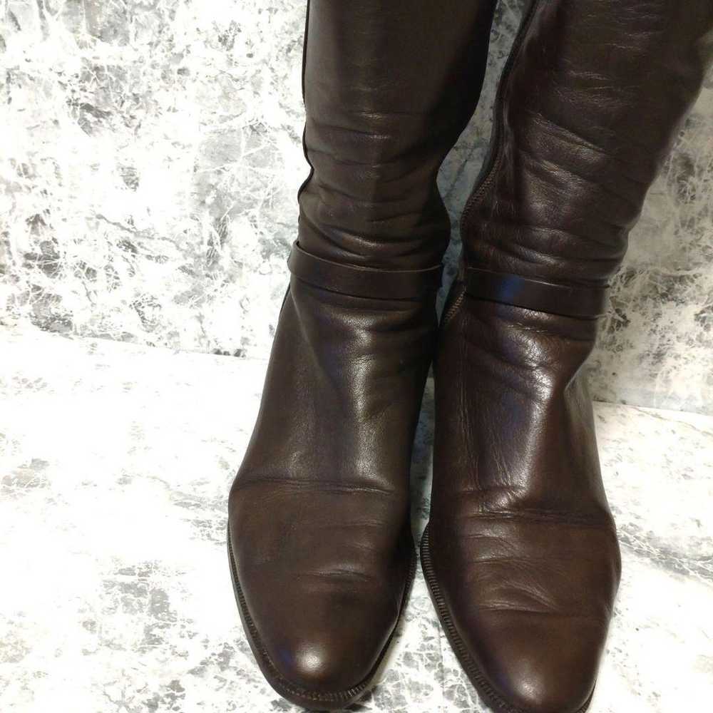 REGAL Long Boots Leather Brown with Side Zipper 23 - image 3