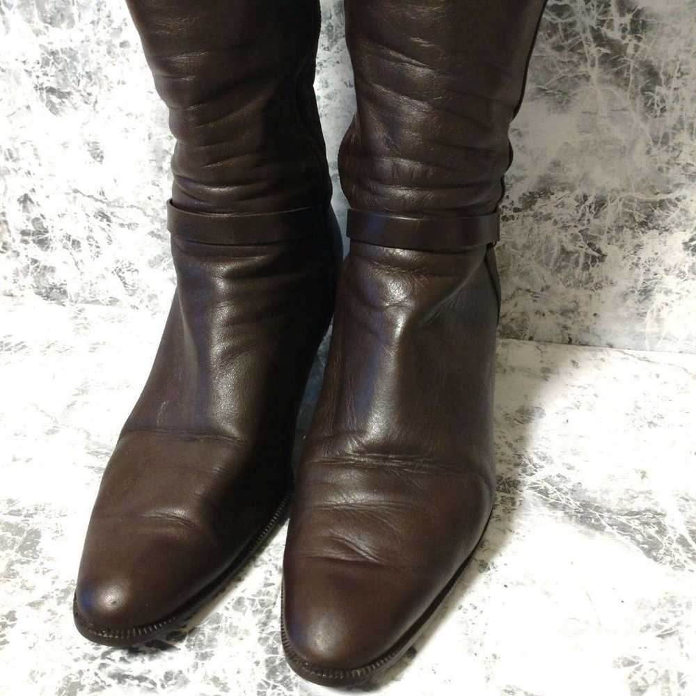 REGAL Long Boots Leather Brown with Side Zipper 23 - image 4