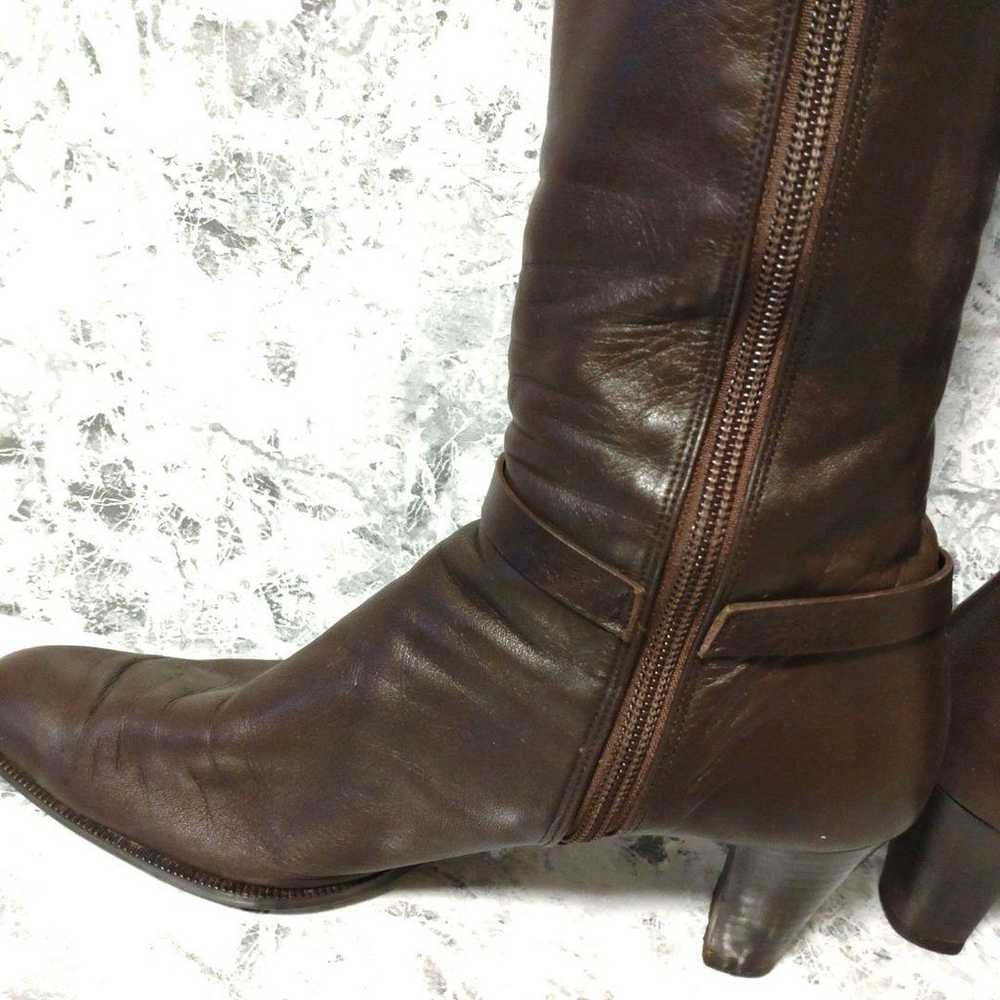 REGAL Long Boots Leather Brown with Side Zipper 23 - image 7