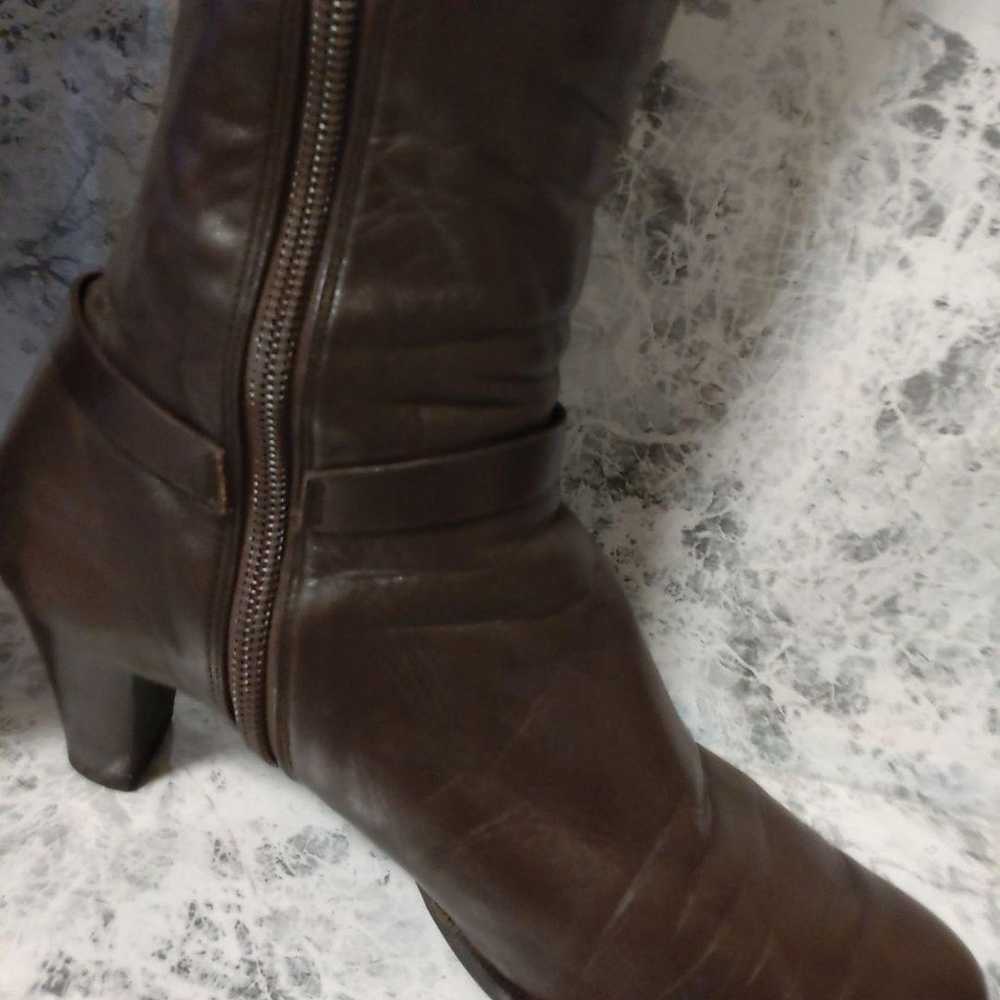 REGAL Long Boots Leather Brown with Side Zipper 23 - image 8