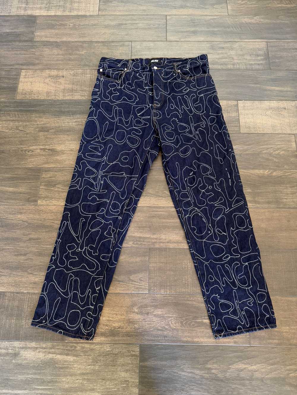 Palace Palace P45 Splat Denim Jeans Embroidered I… - image 1