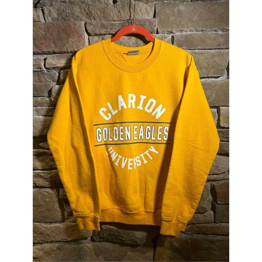 Vintage Y2K Clarion Golden Eagles Yellow Sweatshi… - image 1