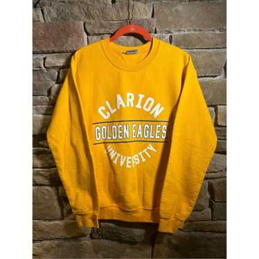 Vintage Y2K Clarion Golden Eagles Yellow Sweatshi… - image 1