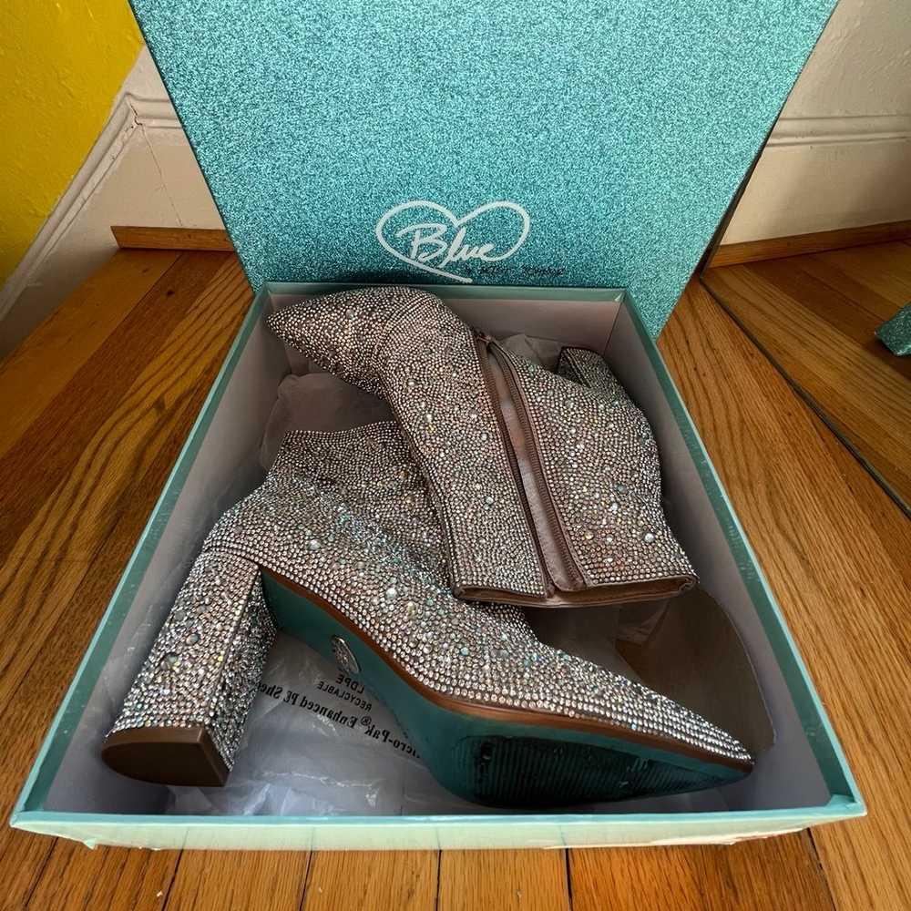 Betsy Johnson rhinestone cady boots size 8.5 - image 3