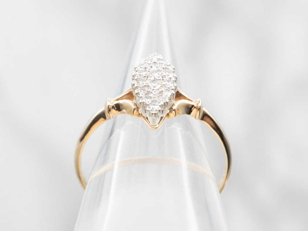 Marquise Shaped Diamond Cluster Cocktail Ring - image 3