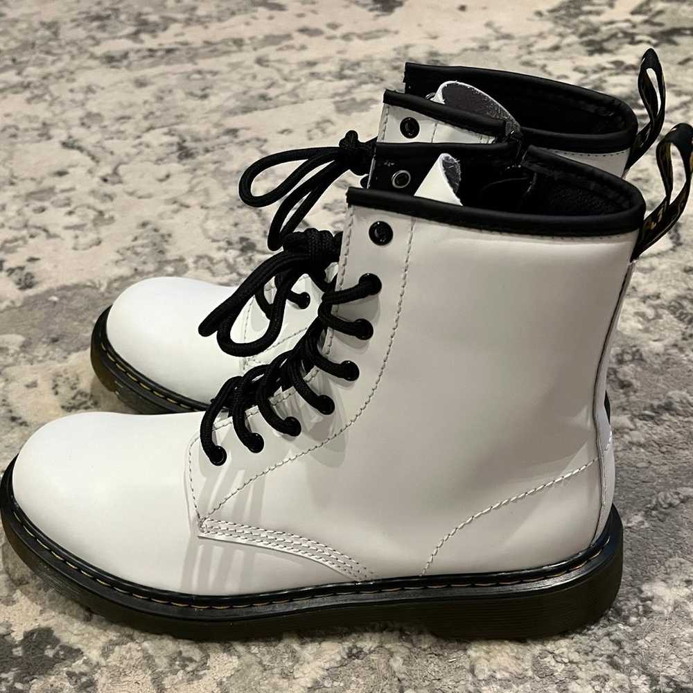 Dr. Martens 1460 Y White Smooth Leather Zip Ankle… - image 2