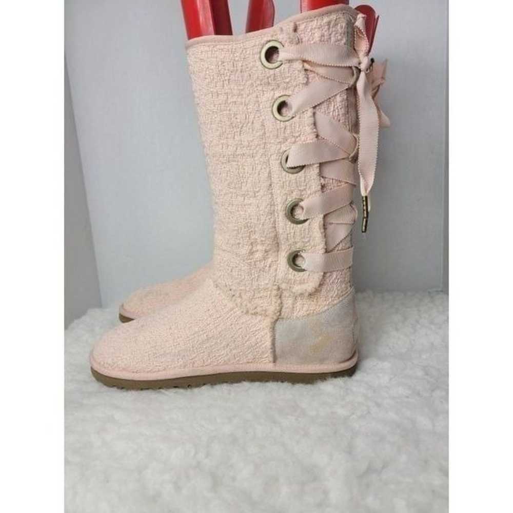 Ugg Heirloom Womens Boots Size 7 Apricot Lace Up … - image 3