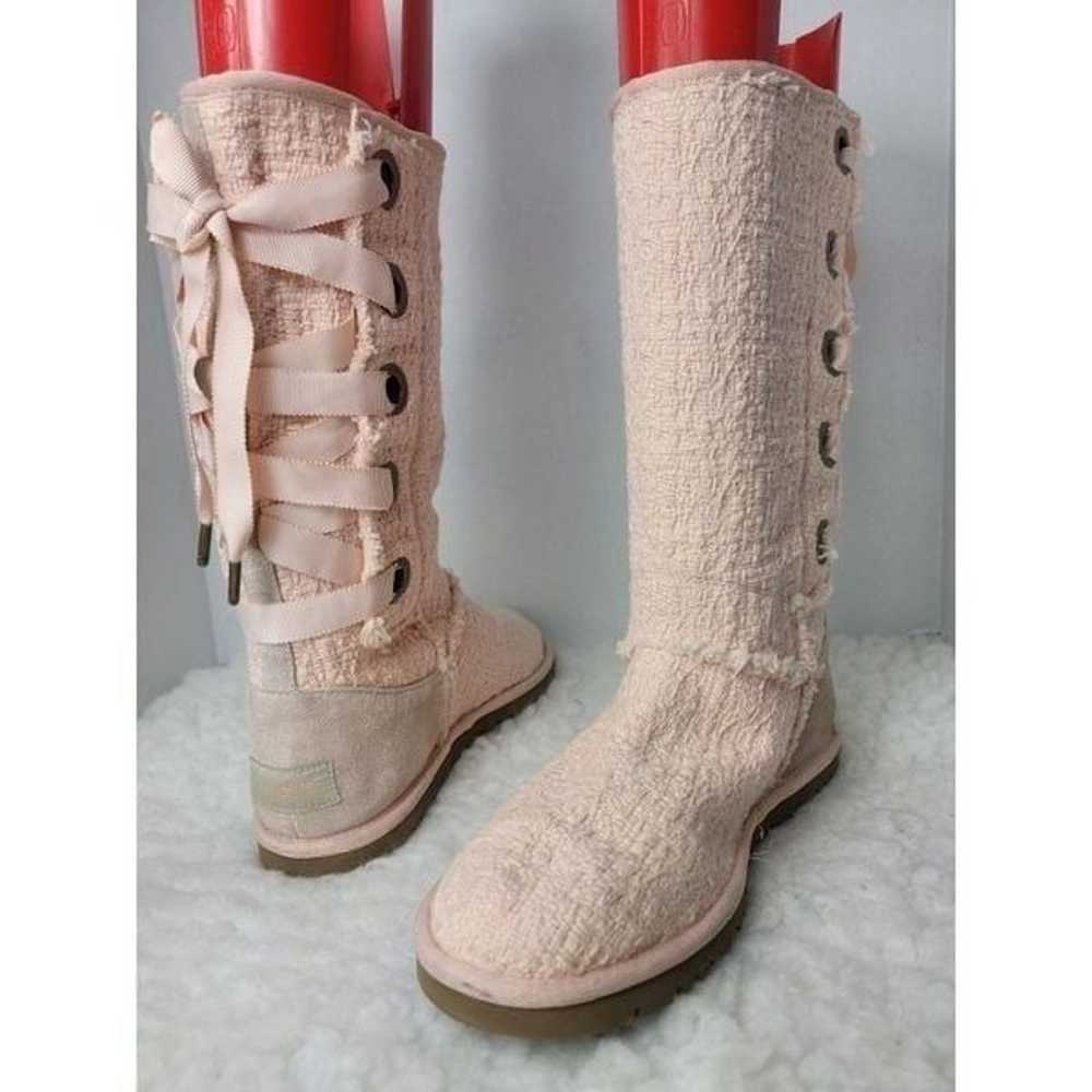 Ugg Heirloom Womens Boots Size 7 Apricot Lace Up … - image 5