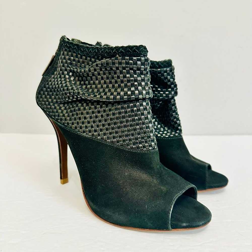 NWOT SCHUTZ PEEP TOE WOVEN SUEDE LEATHER ANKLE ST… - image 1