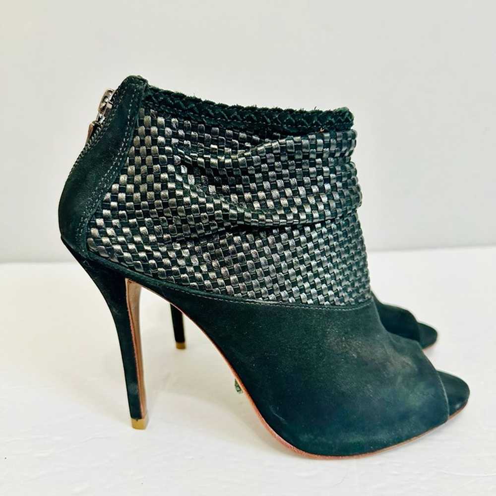 NWOT SCHUTZ PEEP TOE WOVEN SUEDE LEATHER ANKLE ST… - image 3