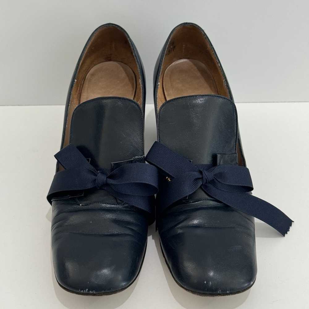 Vintage 50’s Joseph Mezzo Blue Leather Pumps w/Bo… - image 3