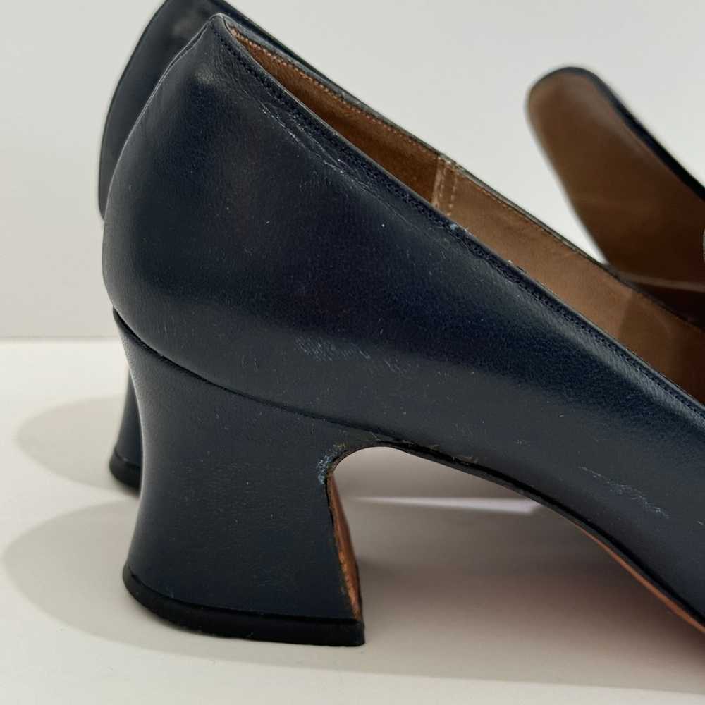 Vintage 50’s Joseph Mezzo Blue Leather Pumps w/Bo… - image 5