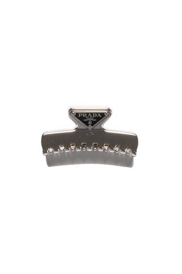 Prada Prada Triangle Logo Metal Hair Clip Silver