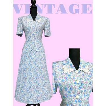 Vintage Vintage Fit n Flare secretary dress 70s d… - image 1