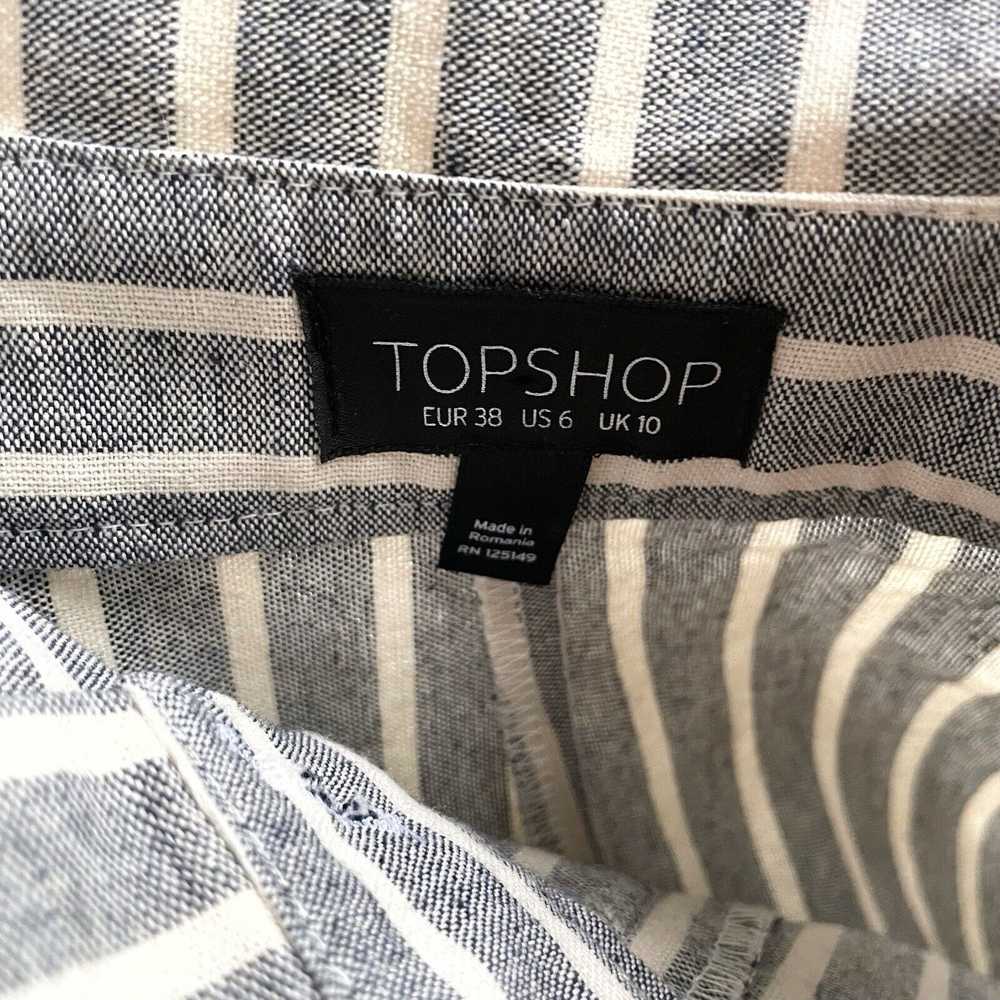 Topshop Topshop Pants Womens 6 Blue White Striped… - image 4