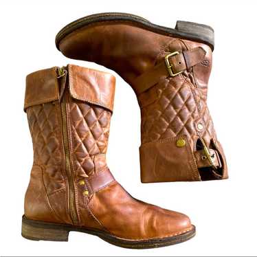 Ugg brown fawn leather quilted Moto Connor boots … - image 1