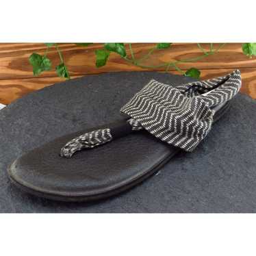 Sanuk Sz 10 M Gray Thong Fabric Women Sandals