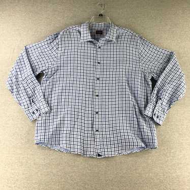 UNTUCKit Blue White Plaid Check Preppy Mens 2XL Un