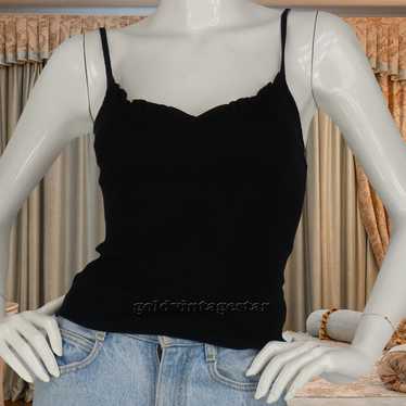 Other Top Shop Black Jersey Ribbed V Neck Tank Top