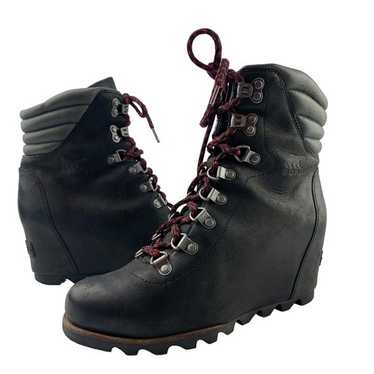 SOREL Conquest  Black Leather Waterproof Hidden We