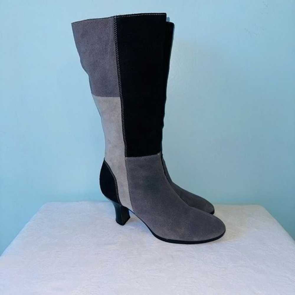 AJ Valenci Black and Grey Suede Patchwork Knee Hi… - image 4