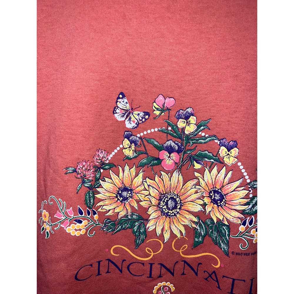 Jerzees 90s Vintage Cincinnati Wild Flowers Garde… - image 3