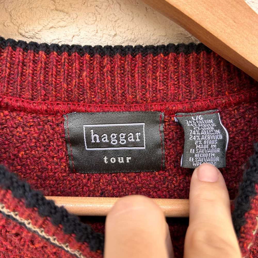 Haggar Vintage Golf Embroidered Cable Knit Grandp… - image 3