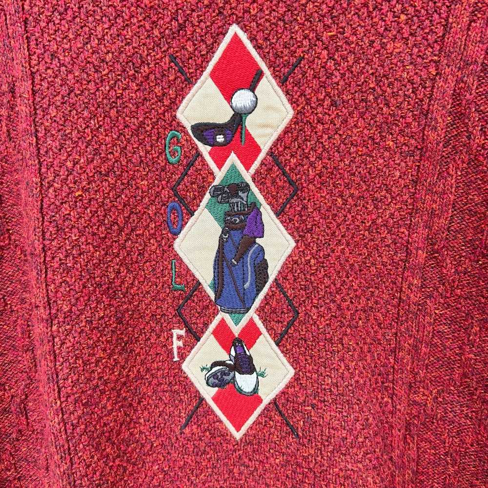 Haggar Vintage Golf Embroidered Cable Knit Grandp… - image 4