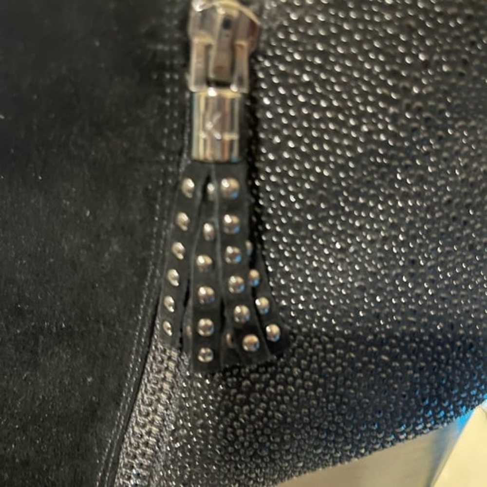 Karl Lagerfeld Black Suede Stingray Leather Julit… - image 3