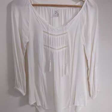 Mudd Women's Vintage Peasant Blouse Off White Siz… - image 1