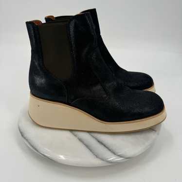 Chie Mihara black suede leather wedge ankle boot